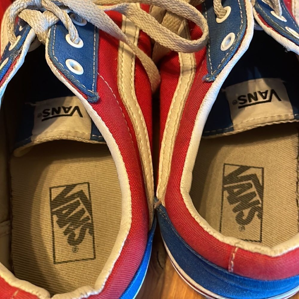 Red/White/Blue checkered Vans - Picture 4 of 5